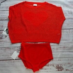 Callahan Knit Set Oversized Shirt and Shorts Coverup NWT Size Large $155 MSRP